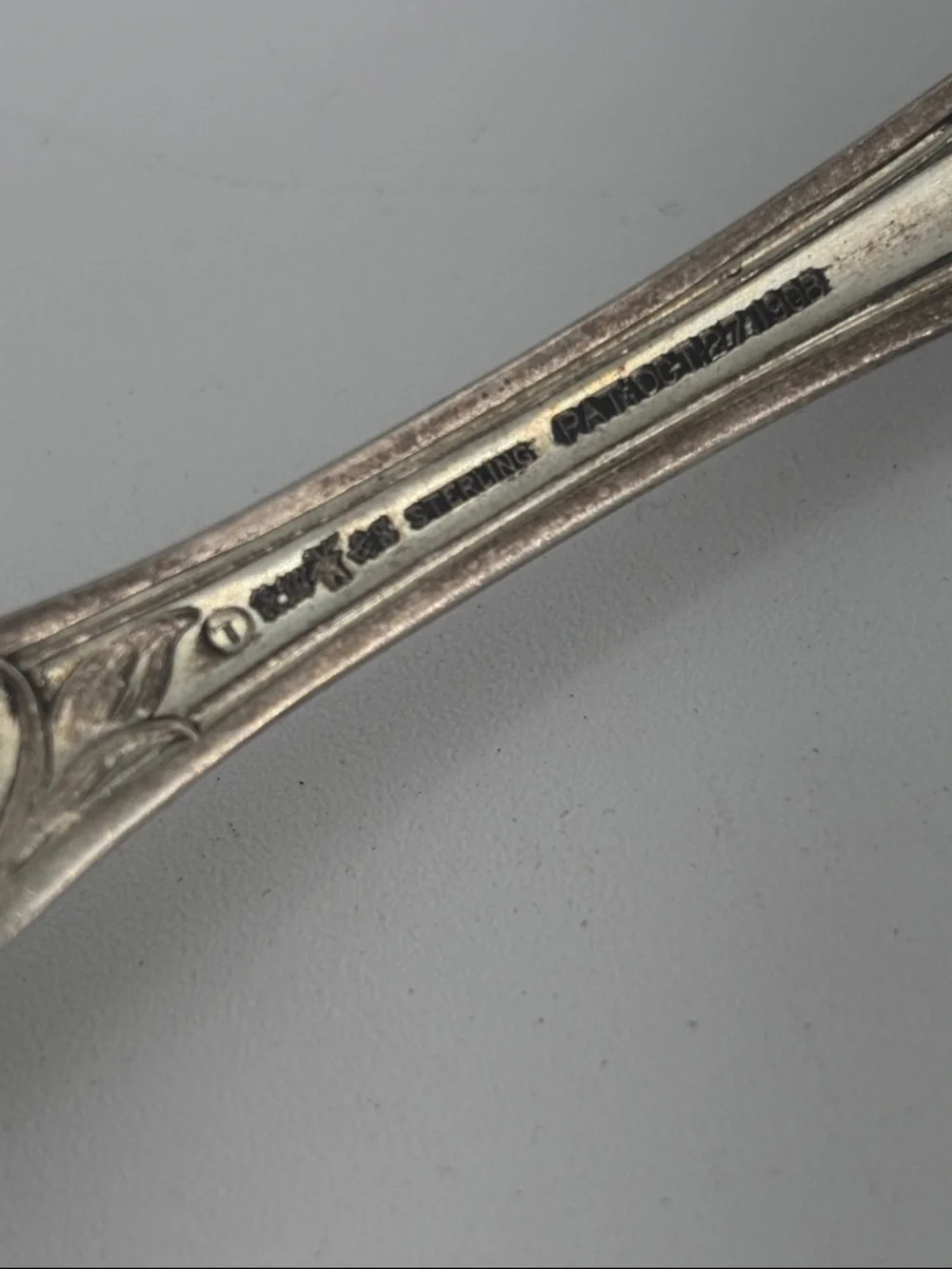 Antique Sterling silver carnation by Wallace serving spoon art Nouveau